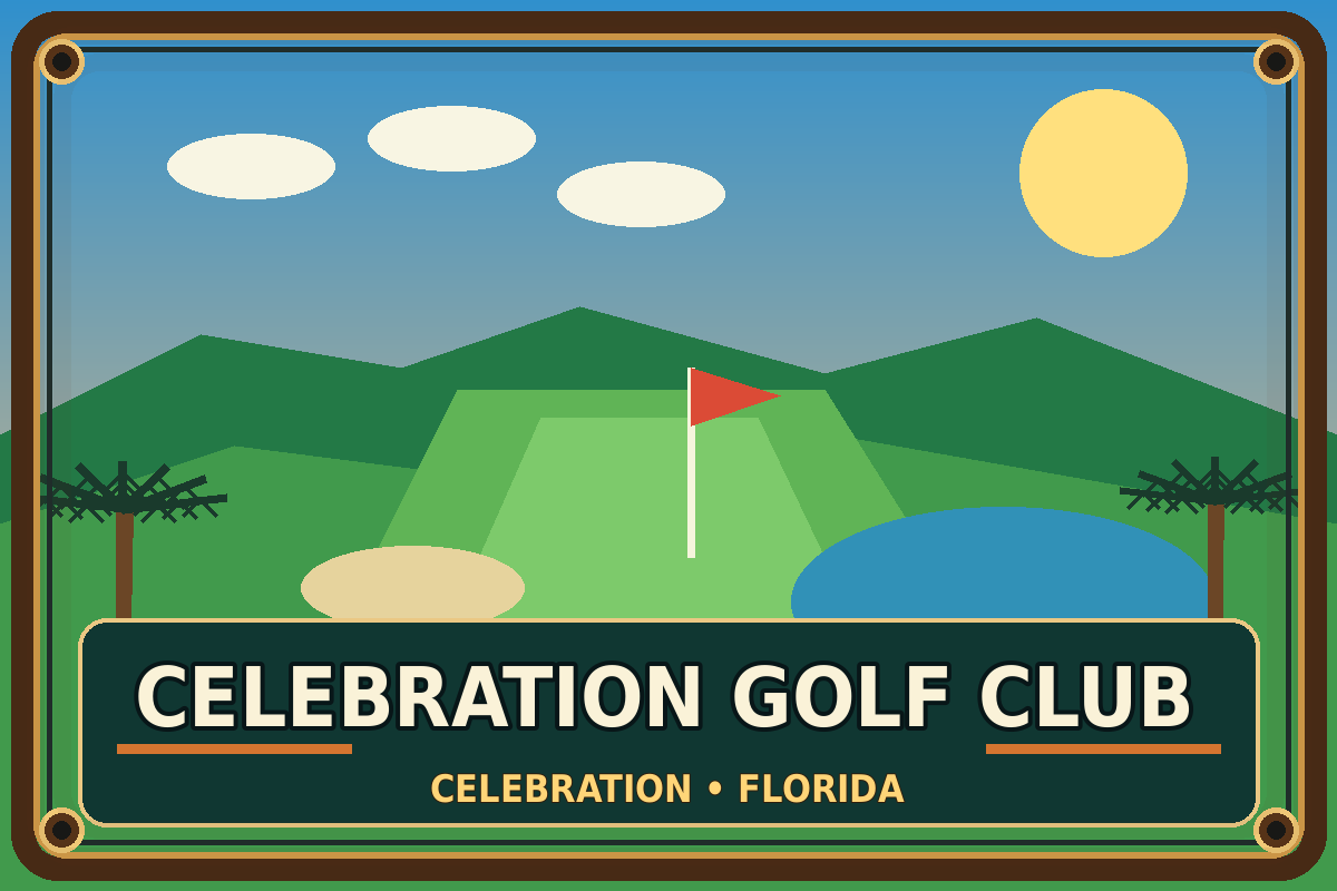 Celebration Golf Club vintage sign