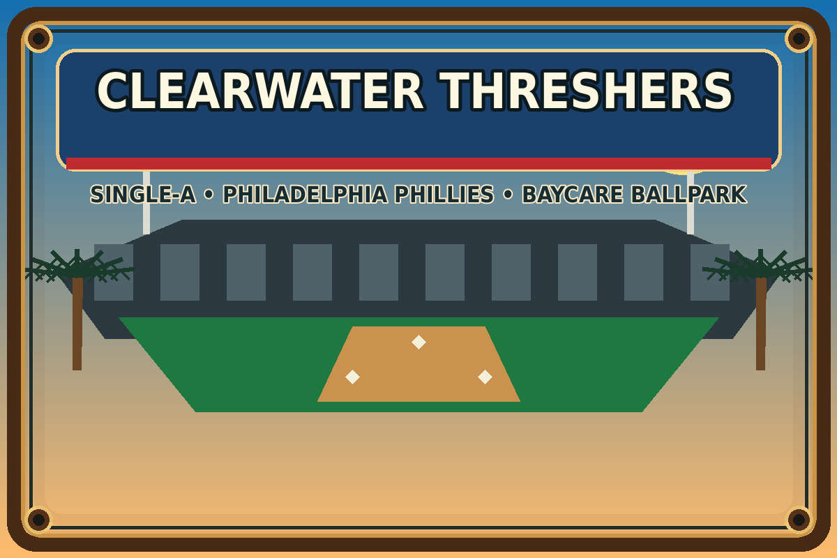 Clearwater Threshers vintage sign