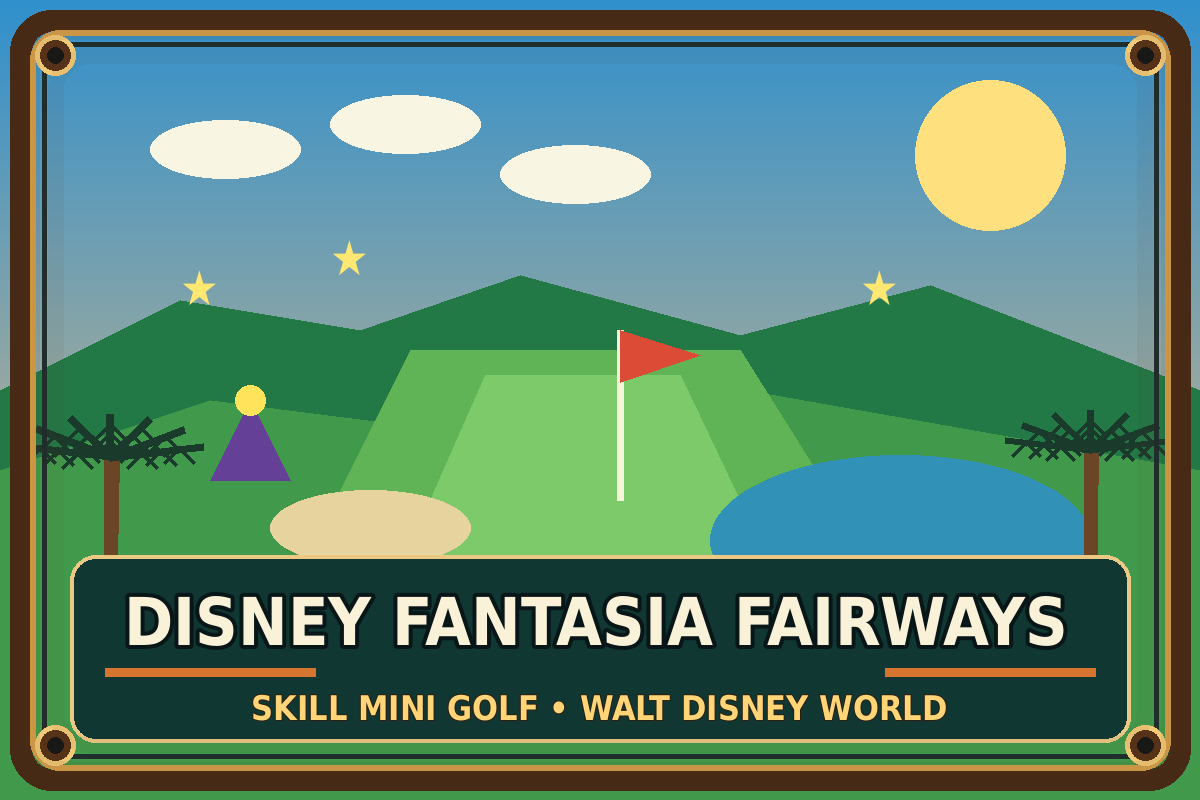 Disney Fantasia Fairways vintage sign